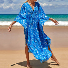 Load image into Gallery viewer, Summer Cotton Printed Beach Blouse Vacation Casual Bikini Sunscreen Beach Skirt
