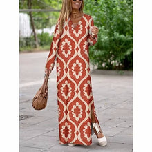 Load image into Gallery viewer, Summer New Products Fashion Printing V-neck Long Dress Women
