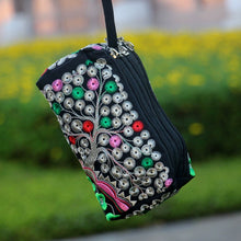 Load image into Gallery viewer, Ethnic Bag Fashion Fabric Coin Purse Embroidered Multi-layer Zipper Bag Clutch Bag
