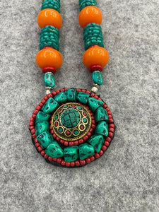 Tibetan Nepalese Necklace Retro Long Versatile Sweater Chain Necklace Pendant
