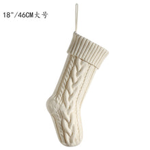 Load image into Gallery viewer, Knitted Christmas gift bag Decorative stockings Christmas stockings Hanging piece Color matching enlarged stagger Fried Dough Twists large capacity gift bag
