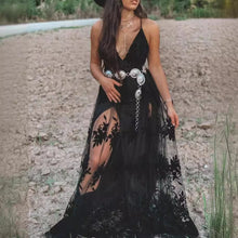 Load image into Gallery viewer, Women&#39;s Clothing, Amazon, Independent Station, Sleeveless V-neck Suspenders, Long Skirts, Dresses, Exposed Legs
