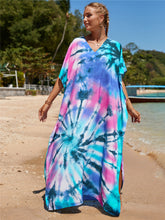 Load image into Gallery viewer, Hot Cotton Watermark Printed Beach Cover Up Robe Style Beach Vacation Sun Protection Bikini Cover Up
