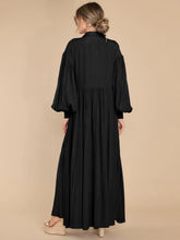 Load image into Gallery viewer, Autumn and Winter New Product Long Solid Color Dress Button Long Dress Loose Oversized Swing Skirt
