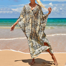 Load image into Gallery viewer, Summer Cotton Printed Beach Blouse Vacation Casual Bikini Sunscreen Beach Skirt
