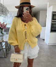 Load image into Gallery viewer, Crew Neck Lace-up Knitted Cardigan Jacket Autumn and Winter New Solid Color Commuting Simple Sweater Women
