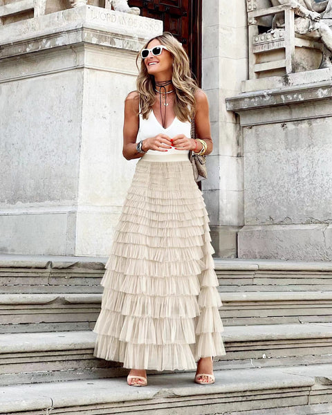 Summer Hot Selling Fashion Mesh Cake Skirt for Women