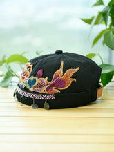 Load image into Gallery viewer, Ethnic Style Embroidery Fringed Hat Retro Personality Brimless Spring and Summer Yuppie Watermelon Hat Trendy Landlord Melon Fur Hat
