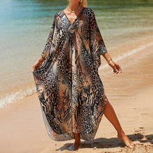 Load image into Gallery viewer, Summer Cotton Printed Beach Blouse Vacation Casual Bikini Sunscreen Beach Skirt
