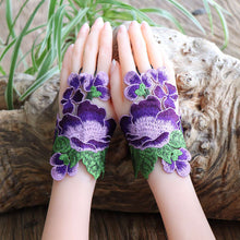 Load image into Gallery viewer, Ethnic Style Fabric Embroidery Bracelets Ethnic Style Hollow out Embroidery Gloves Wrist Bracelets
