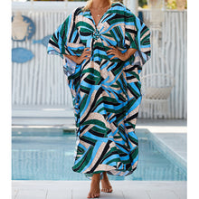 Load image into Gallery viewer, Summer Cotton Printed Beach Blouse Vacation Casual Bikini Sunscreen Beach Skirt
