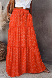 New Bohemian Style Skirt, Loose Fitting Casual High Waisted Long Skirt