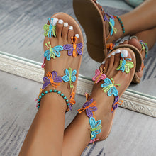 Load image into Gallery viewer, New Toe Set Colorful Holiday Light Butterfly Large Beach Shoes Sandals
