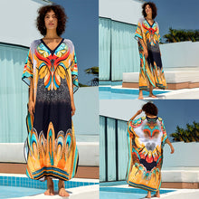 Load image into Gallery viewer, New Printing Vacation Beach Dress Loose Robe Bikini Blouse Sun Protection
