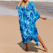 Load image into Gallery viewer, Summer Cotton Printed Beach Blouse Vacation Casual Bikini Sunscreen Beach Skirt
