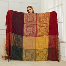 Load image into Gallery viewer, Shawl blanket, sofa towel blanket, bed blanket, bay window mat, chenille jacquard blanket
