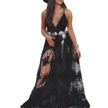 Load image into Gallery viewer, Women&#39;s Clothing, Amazon, Independent Station, Sleeveless V-neck Suspenders, Long Skirts, Dresses, Exposed Legs

