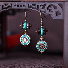 Load image into Gallery viewer, Vintage Niche Design, Nepali Exotic Tibetan Style Earrings, Feminine Simplicity, Ethnic Style Personality Handmade Earrings
