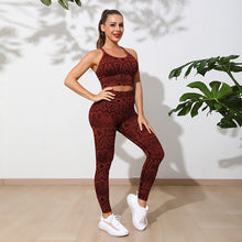 Load image into Gallery viewer, Python Pattern Sports Suit Women&#39;s Double Shoulder Straps Beautiful Back Yoga Clothes Sports Wind Yoga Suit
