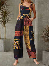 Load image into Gallery viewer, Women&#39;s Clothing Bohemian Character Print Suspenders Jumpsuit
