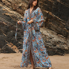 Load image into Gallery viewer, New Blouse Summer Cotton Printing Thin Blouse Bikini Summer Sunscreen Blouse Boho Kimono
