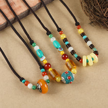 Load image into Gallery viewer, Vintage Handmade Ethnic Style Tibetan Short Necklace Feminine Personality Nepal Honey Wax Accessories Pendant Clavicle Chain
