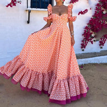 Load image into Gallery viewer, Summer New Fashion Wave Dot Print Ruffle Edge Sling Dress

