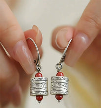 Load image into Gallery viewer, Talisman Bucket Beads 925 Silver Earrings New Tibetan Retro Old Elegant Ethnic Style Festive and Safe Versatile Earrings
