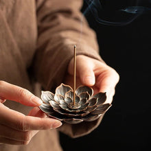 Load image into Gallery viewer, Alloy Lotus Incense Insert Miaolian 5 Holes Large Size Incense Holder Small Incense Burner
