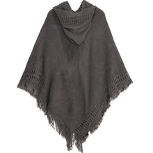 Load image into Gallery viewer, Summer Solid Color Hooded Shawl Women&#39;s Knitting Outside with Spring and Autumn Travel Tassel Pullover Hooded Cape Shawl
