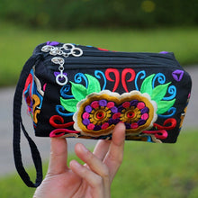 Load image into Gallery viewer, Ethnic Bag Fashion Fabric Coin Purse Embroidered Multi-layer Zipper Bag Clutch Bag
