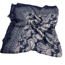 Load image into Gallery viewer, Ethnic Style Navy Blue Cashew, Sunscreen Beach Gauze Scarf
