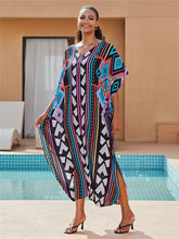 Load image into Gallery viewer, Cotton Watermark Printed Beach Blouses Robe-style Holiday Sunscreen Blouses Bikini Blouses
