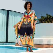 Load image into Gallery viewer, New Printing Vacation Beach Dress Loose Robe Bikini Blouse Sun Protection
