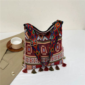 Tibetan Ethnic Style Bag Large Capacity Bohemian Shoulder Messenger Bag