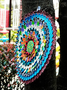 New Ethnic Style Handmade Round Fabric Seat Cushion Washable Cotton and Linen Tatami Mat Futon Splicing Garden Chair Cushion