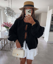 Load image into Gallery viewer, Crew Neck Lace-up Knitted Cardigan Jacket Autumn and Winter New Solid Color Commuting Simple Sweater Women
