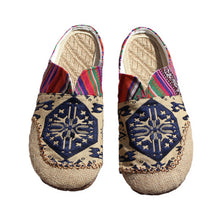 Load image into Gallery viewer, Lazy Shoes, Handmade Shoes, Cloth Shoes, Ethnic Style Beef Tendon Bottom Couple Style Linen Women&#39;s Slippers
