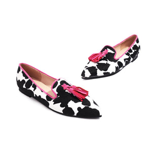 New Fashion Pointed Muller Shoes 40-43 Size Leopard Pattern Casual Single Shoe