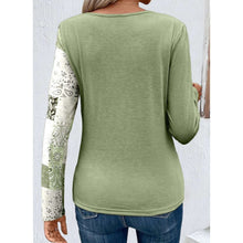 Load image into Gallery viewer, Autumn Printing Solid Color Stitching Casual Long-sleeved Knitted T-shirt
