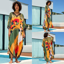Load image into Gallery viewer, New Printing Vacation Beach Dress Loose Robe Bikini Blouse Sun Protection
