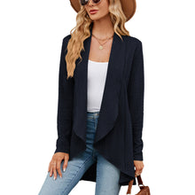 Load image into Gallery viewer, Autumn and Winter New Long sleeved Solid Color Loose Cardigan Top Women's Knitted Coat
