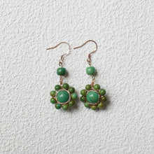 Load image into Gallery viewer, Tibetan Style Handmade Turquoise Earrings 925 Sterling Silver Ear Hooks Niche Retro Ethnic Style Jewelry
