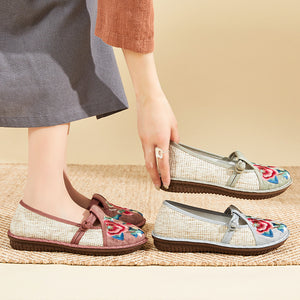 Ethnic Style New Fashion Single Shoes Woven Embroidered Shoes Soft Sole Mom's Shoes