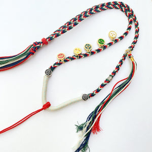 Tibetan Ethnic Style, Five-way God of Wealth Pendant Rope, Thangka Lanyard, Hand-woven Color Necklace Rope