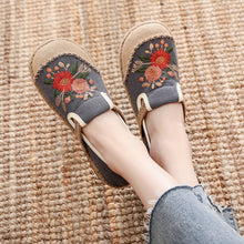 Load image into Gallery viewer, Embroidered Shoes Fisherman Shoes Cart Stitching Cotton and Linen Embroidery Shoes, Anti Slip and Breathable Round Toe Women&#39;s Shoes
