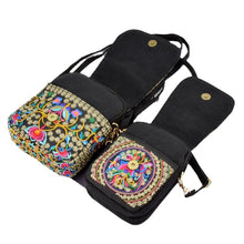 Load image into Gallery viewer, Ethnic Style Bag Small Bag Women&#39;s New Mini Diagonal Canvas Small SquareFlower Versatile Mobile Phone Coin Purse
