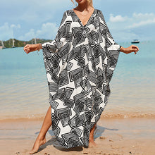 Load image into Gallery viewer, Summer Cotton Printed Beach Blouse Vacation Casual Bikini Sunscreen Beach Skirt
