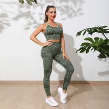 Load image into Gallery viewer, Python Pattern Sports Suit Women&#39;s Double Shoulder Straps Beautiful Back Yoga Clothes Sports Wind Yoga Suit
