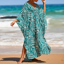 Load image into Gallery viewer, Summer Cotton Printed Beach Blouse Vacation Casual Bikini Sunscreen Beach Skirt
